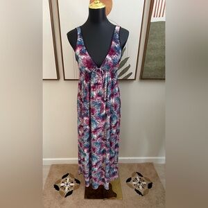 3/$10 Ambrielle Ruched Pink and Blue Sleeveless Nightgown